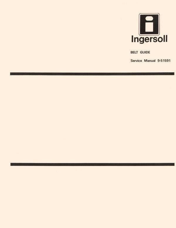 Case Ingersoll Belt Guide Service Manual