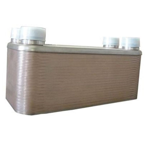 50 Plate Water to Water Heat Exchanger With 1 1/4 Inch Fittings