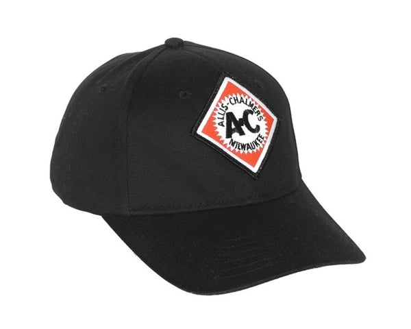 Allis Chalmers Tractor 6 Panel Black Vintage Logo Hat - Cap Gift AC Fits Most