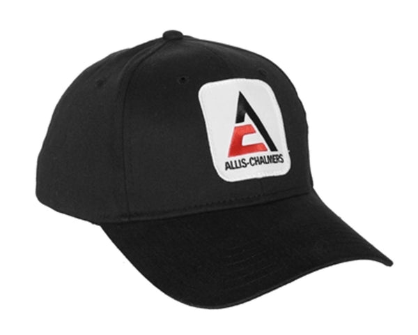 Allis Chalmers Tractor 6 Panel Black Hat - Cap Gift AC Fits Most