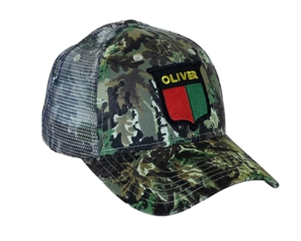 Oliver Tractor Cap Vintage Split Shield Logo Camo Hat Mesh Back Accents Gift