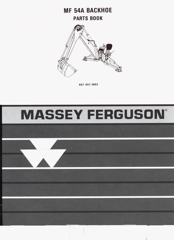 Massey Ferguson MF54A MF 54A Backhoe Parts Manual
