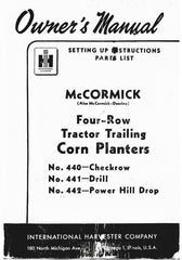 International 440 Checkrow 441 Drill 442 Power Hill Drill Operators Manual