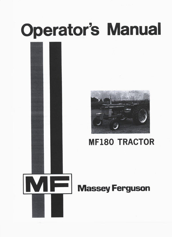 Massey Ferguson MF180 MF 180 Tractor 1448073M3 Operator Manual